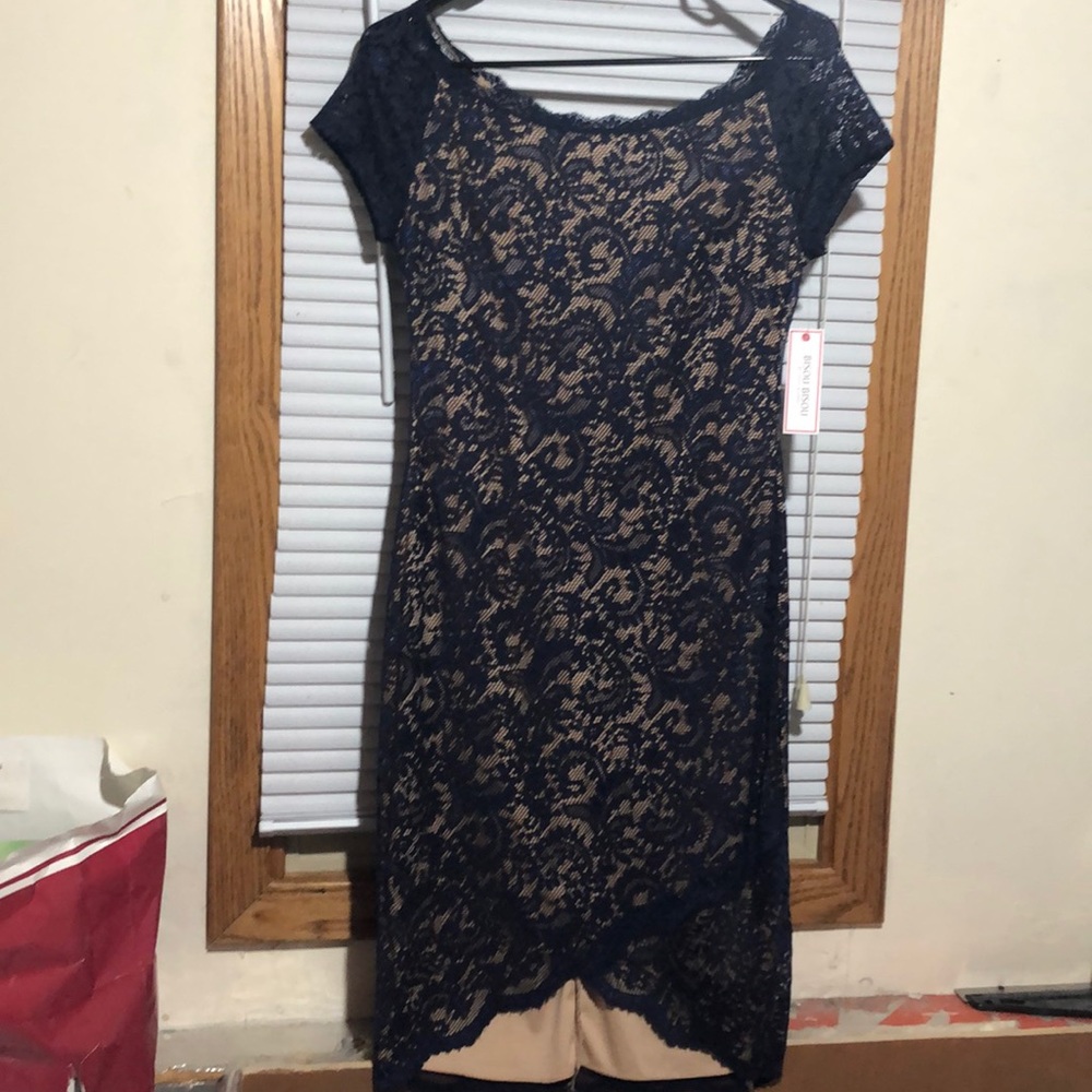 Bisou Bisou navy lace dress